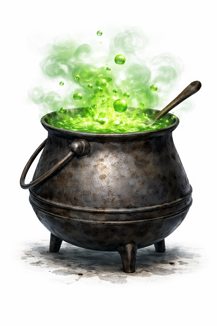 Free magic potion fantasy cauldron green potion illustration