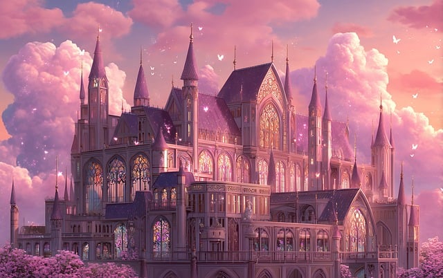 Free castle floating fantasy illustration
