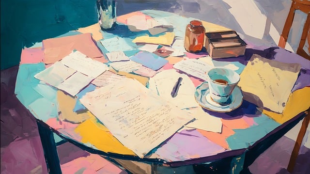 Free table colorful paper illustration