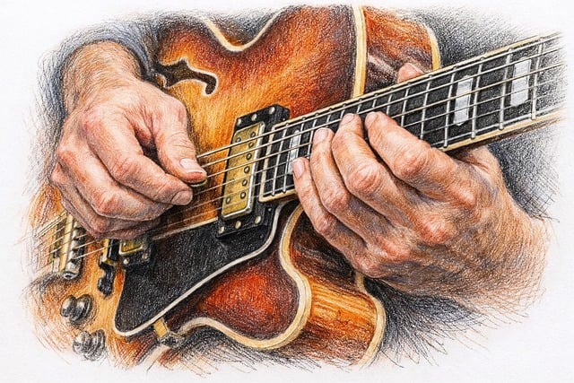 Free guitar hands fingers illustration