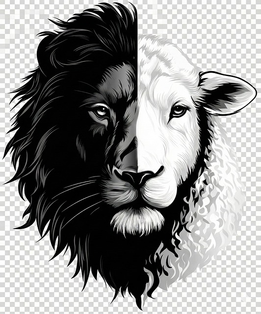 Free Lion Lamb vector and picture