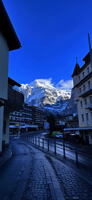Snow Mountain, Blue Sky, Architecture