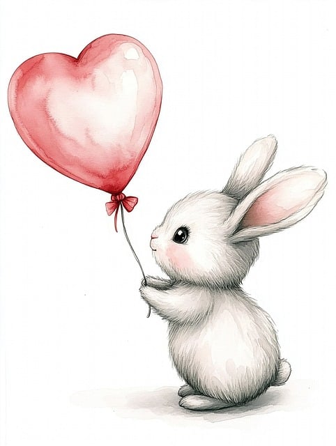 Free Valentine Rabbit illustration and picture
