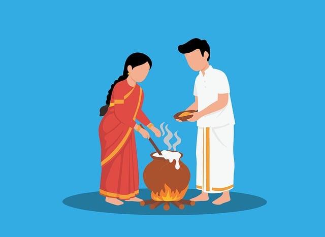 Free pongal festival harvest illustration