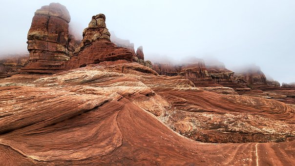Canyon, Nebel, Sand, Natürlich