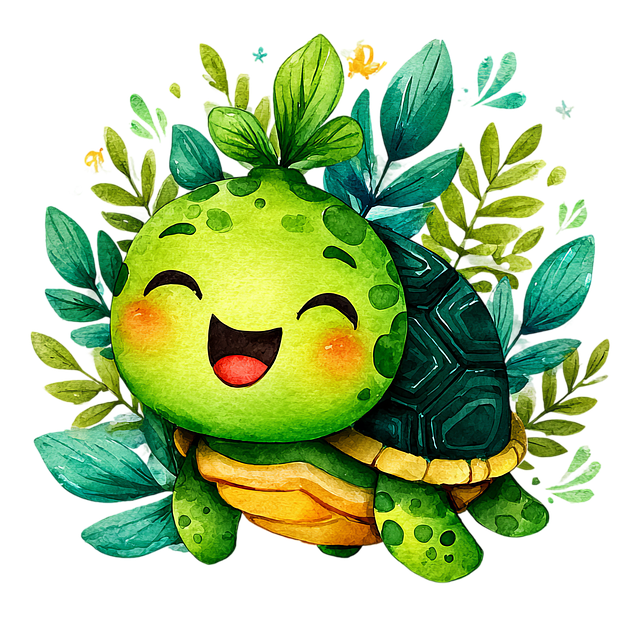 Free turtle smiling green illustration