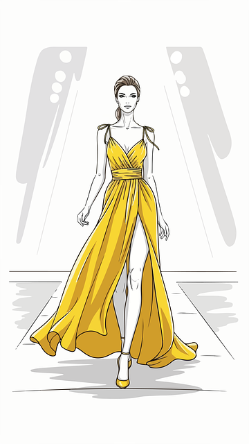 Frau, Gelb, Kleid, Mode, Elegant, Seide