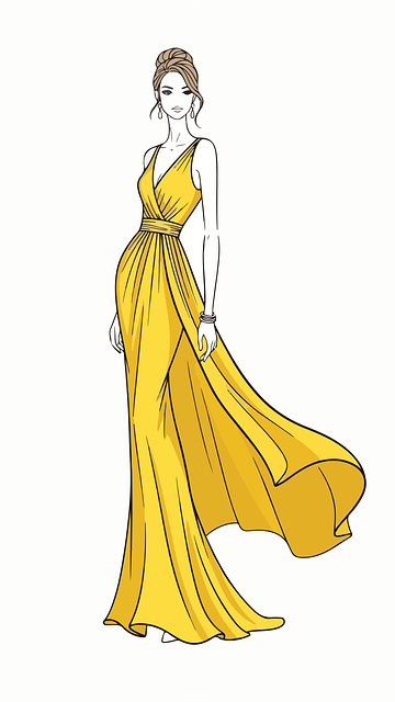 Frau, Gelb, Kleid, Mode, Elegant, Seide