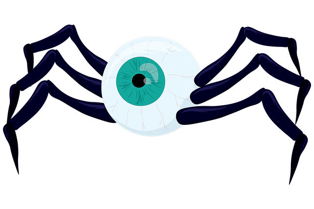 Free eye spider halloween illustration