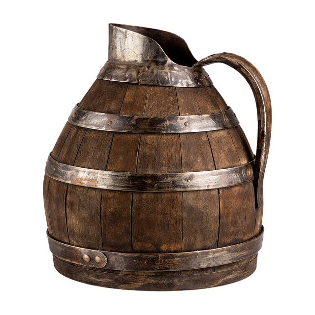 Free wooden jug medieval pitcher fantasy prop illustration