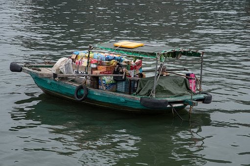 Vietnam, Rybári, Čln, Navigácia, Halong