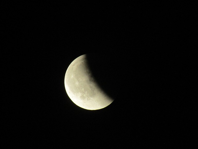 Maansverduistering, Maan, Helft, Ruimte