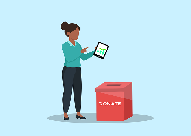 Free donation charity tablet vector