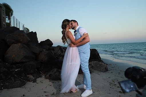 Casal, Casamento, Praia, Natur
