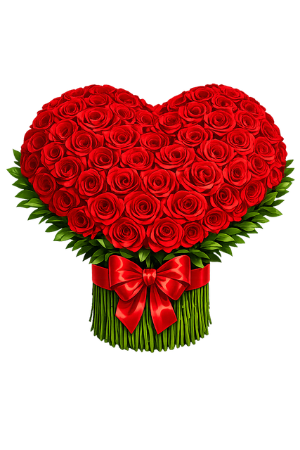 Free red roses heart shaped bouquet romantic flowers vector