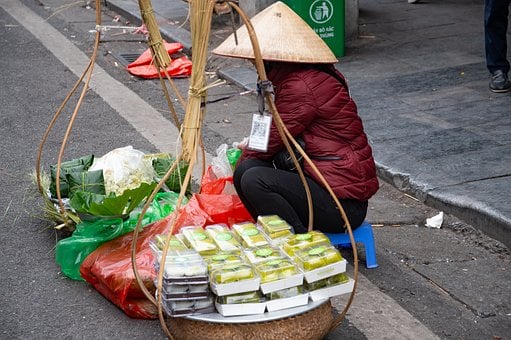 Vietnam, Obchodník, Trhu, Predajca