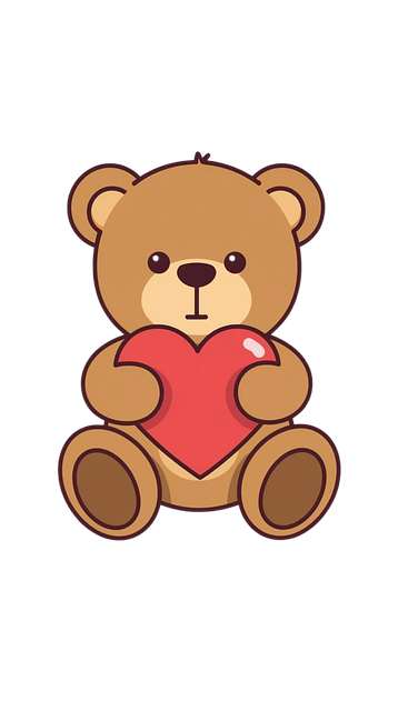 Free teddy bear cute love vector