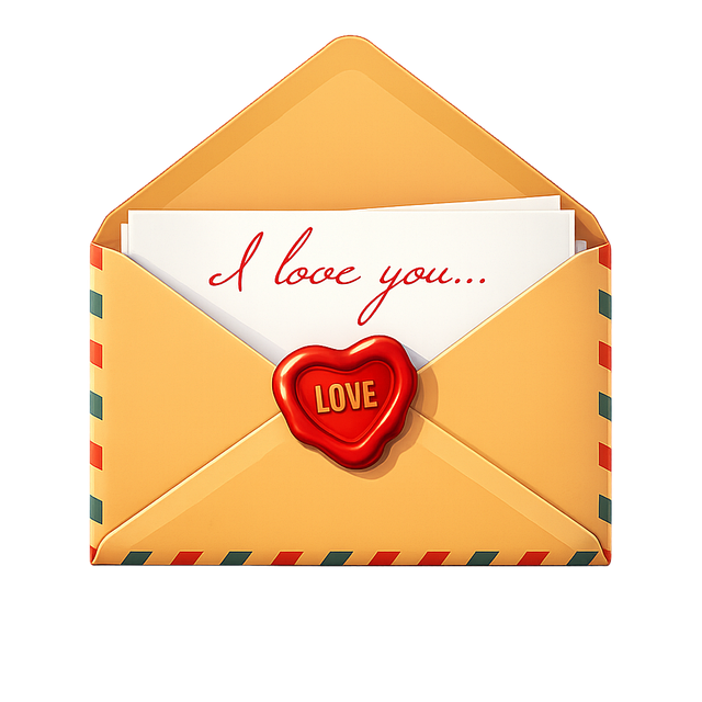 Free love letter romantic envelope wax seal vector