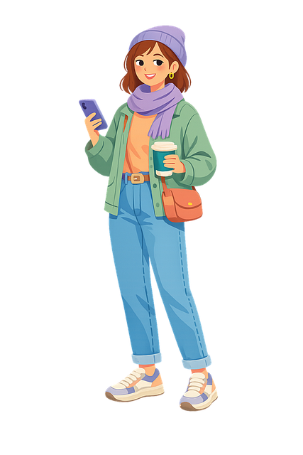 Download free HD stock image of Casual Winter Outfit Free casual winter outfit fashion illustration cartoon character vector