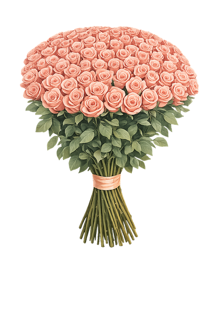 Free pink roses romantic bouquet floral illustration vector