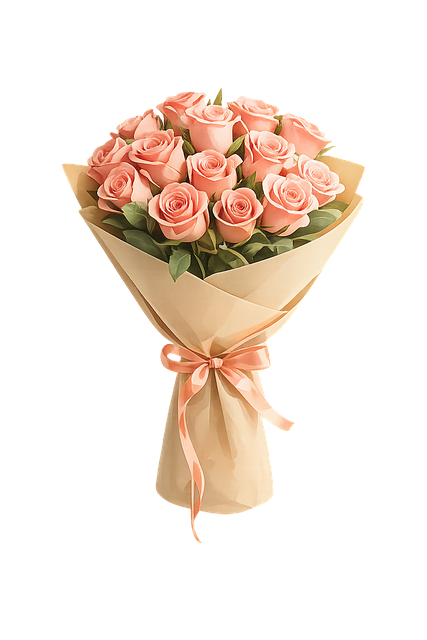 Free pink roses romantic bouquet floral illustration vector