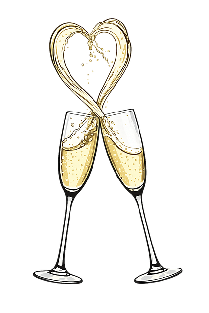 Champagner Gläser, Romantischer Toast