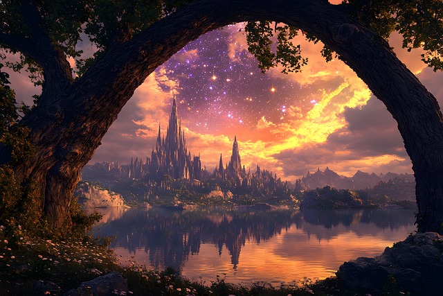 Free fantasy tree monumental illustration