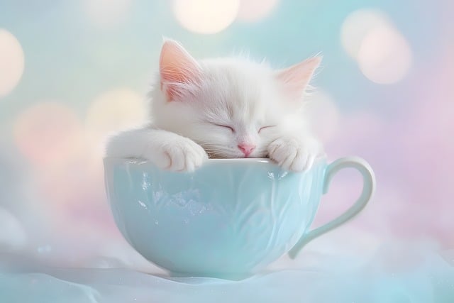 Free little cat tender serenity illustration