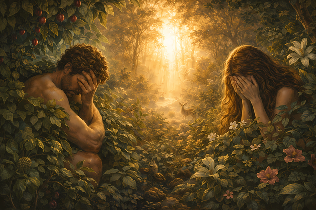 Free adam eve paradise illustration