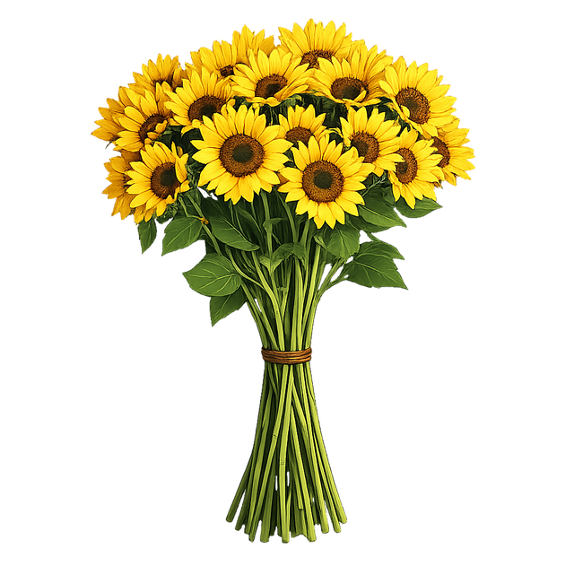 Free sunflower bouquet floral illustration romantic flowers vector