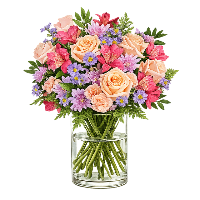 Free floral bouquet mixed flowers romantic arrangement vector