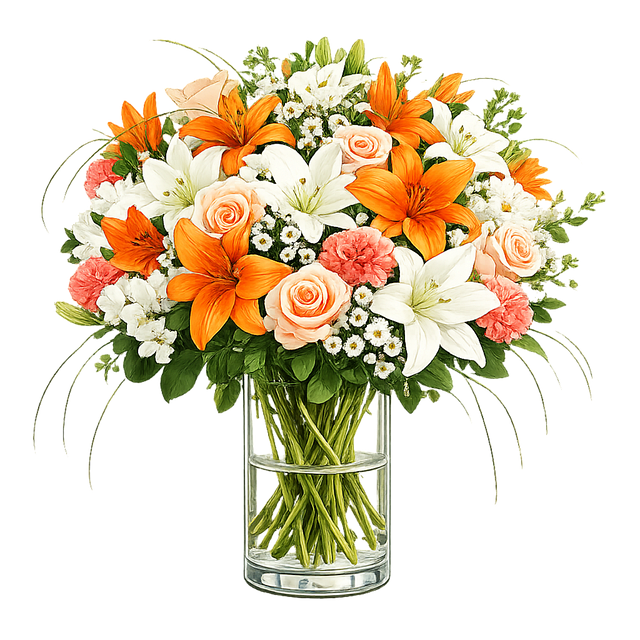 Free mixed flower bouquet floral illustration romantic arrangement illustration