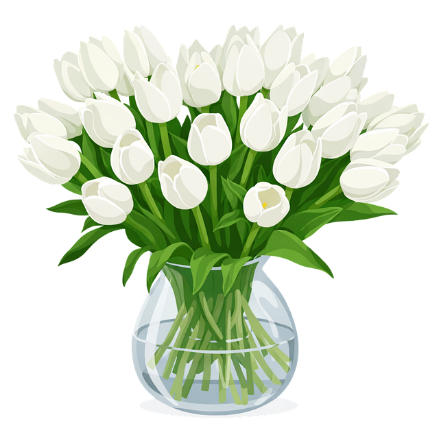 Free white tulips floral bouquet elegant arrangement vector