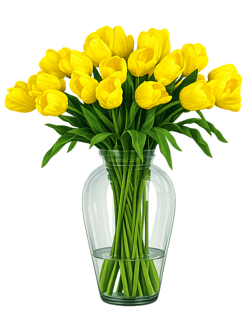 Free yellow tulips floral bouquet spring flowers vector