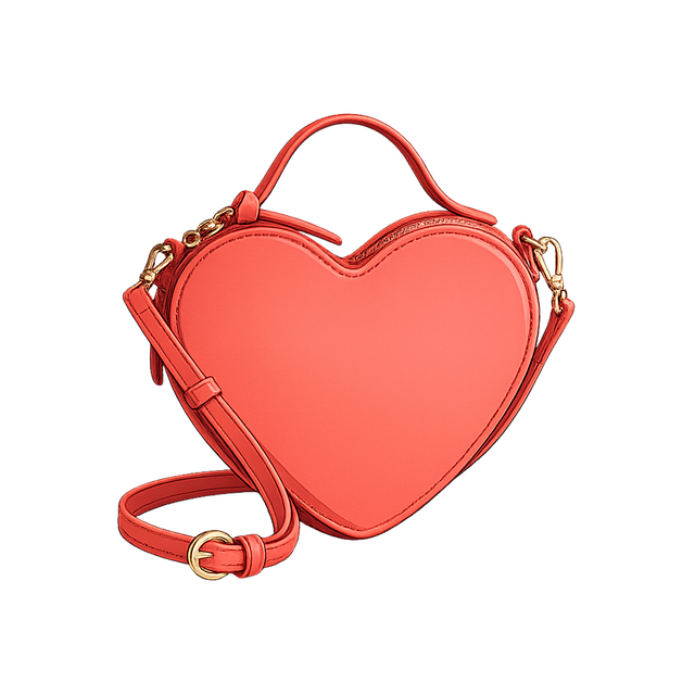 Free heart bag heart shaped purse red handbag vector