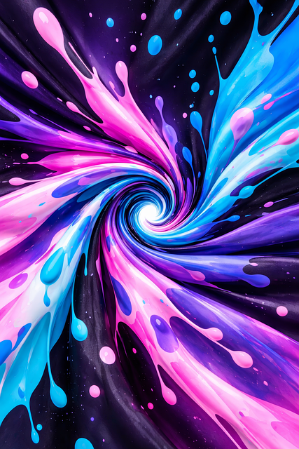 Free abstract swirl liquid vortex colorful paint illustration