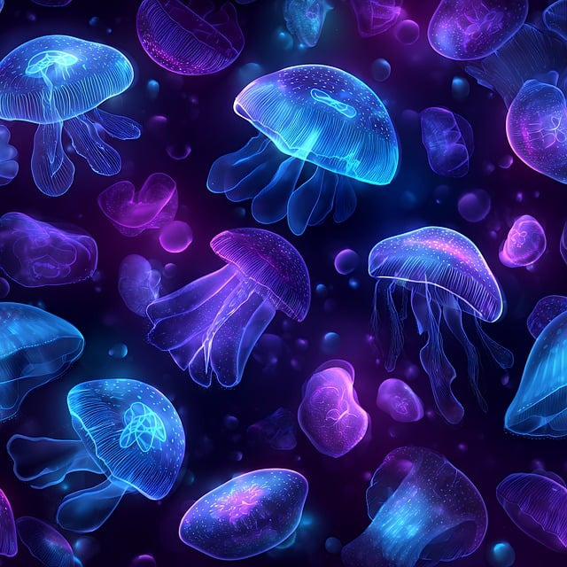 Free jellyfish glow bioluminescence illustration