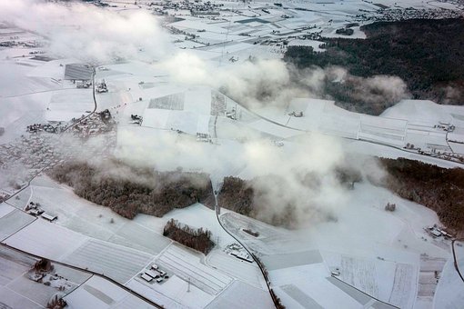 Winter, Morgen, Landschaft, Wolken