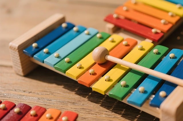 xylophone, colorful, musical instrument, wooden, children's toy, musical notes, etude, mallet, percussion, melody, education, teaching, music lesson, acoustic, keys, children's music, light, recreational, entertainment, texture, learning aid