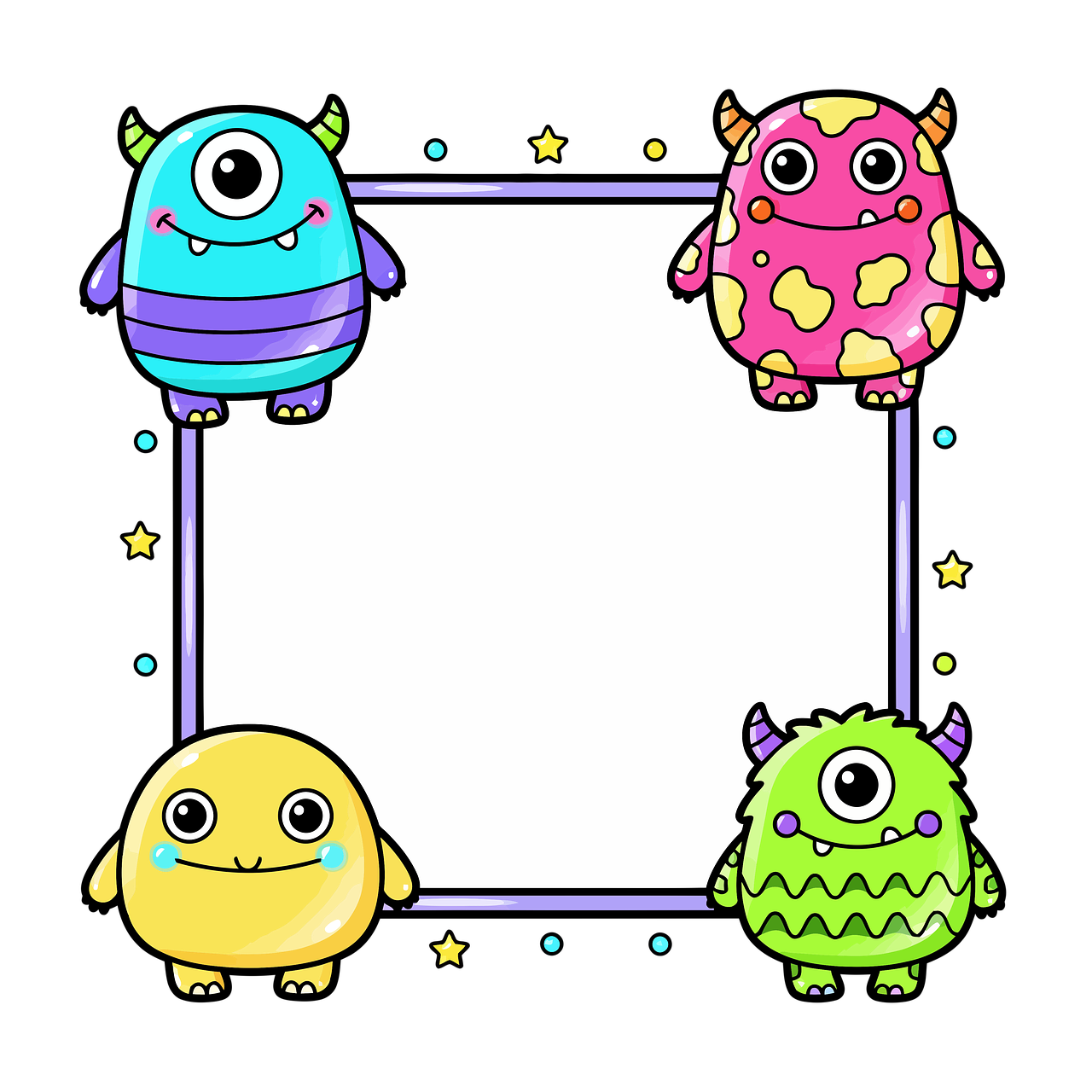 Mini Monster Frame Download Frame, Monsters, Cute. Royalty-Free Stock Illustration Image ...