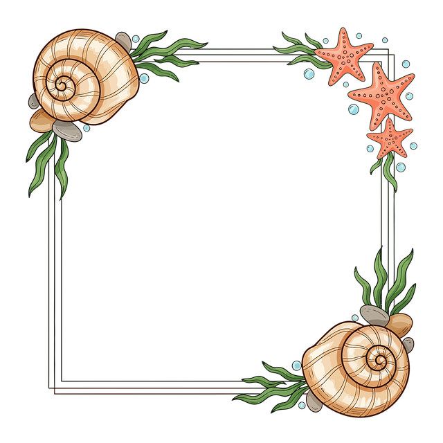 Free frame starfish netting illustration