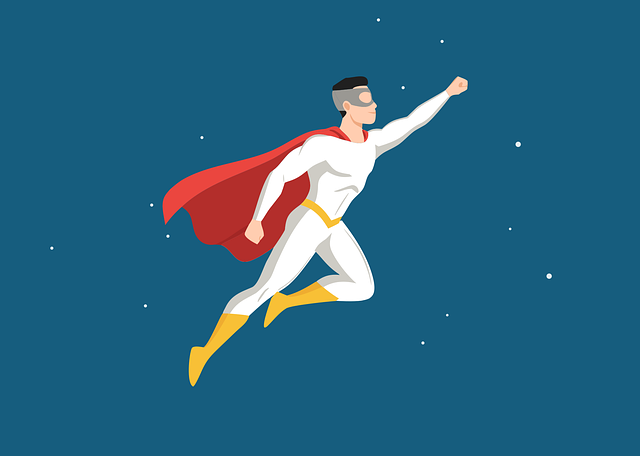 Free superhero flying strength vector