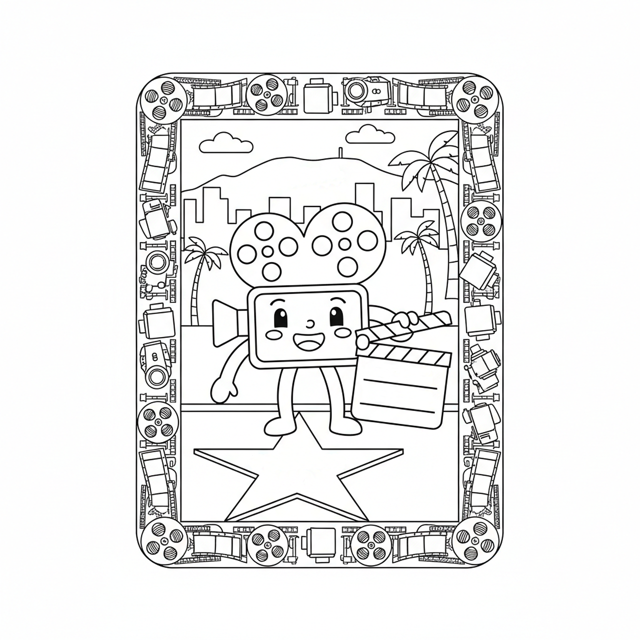Film Camera Color Pages Download Coloring Page, Film, Camera. Royalty-Free Stock Illustration ...
