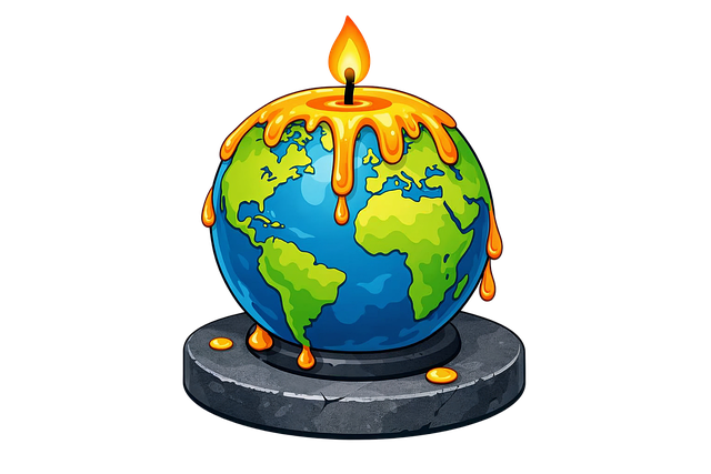 Free earth globe candle illustration