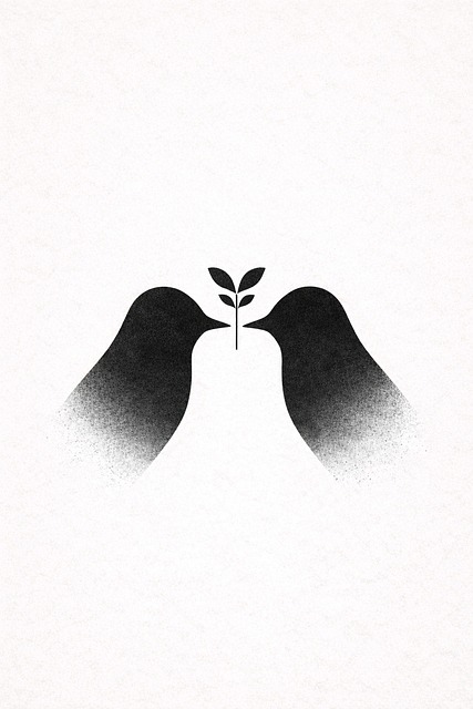 Free bird silhouette symmetry minimalism illustration