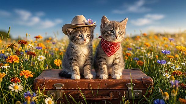 Free Kitten Cowboy Hat photo and picture