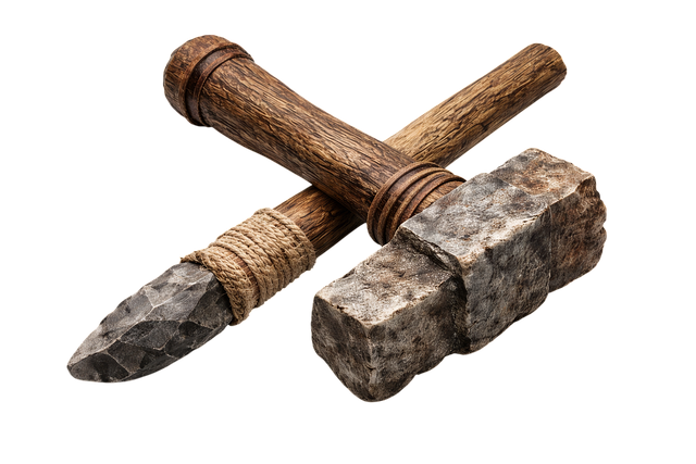 Free prehistoric stone age tools illustration