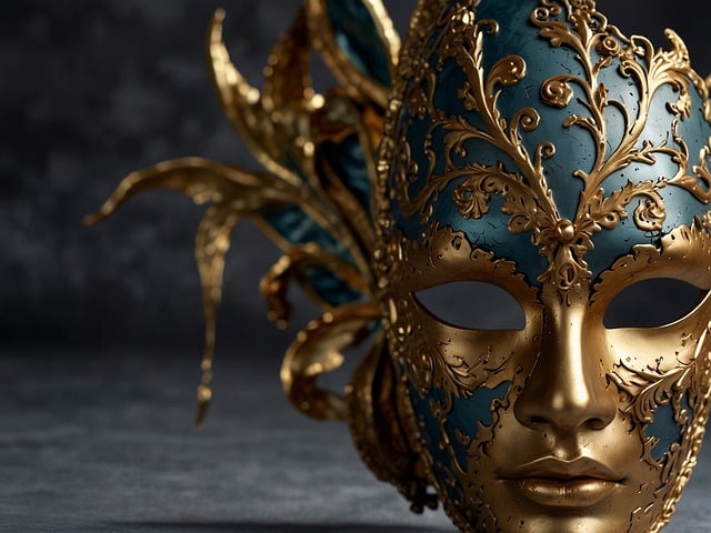 Maske, Karnevalsmaske, Gold, Edel
