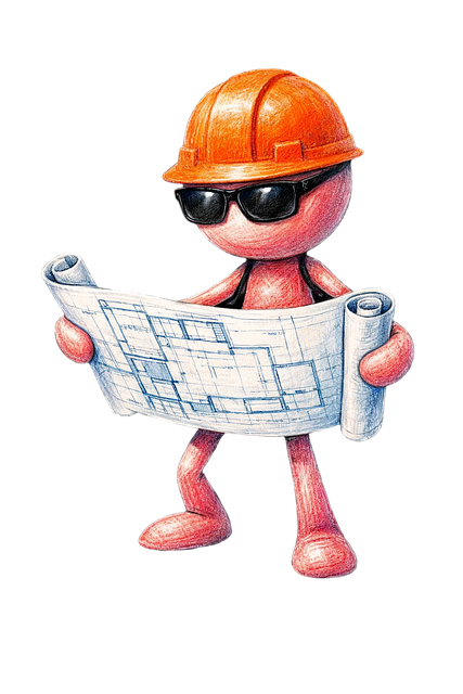 Free engineer blueprint helmet illustration