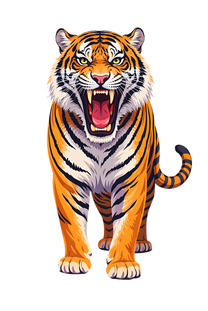 Tiger Illustration, Vildt Dyr